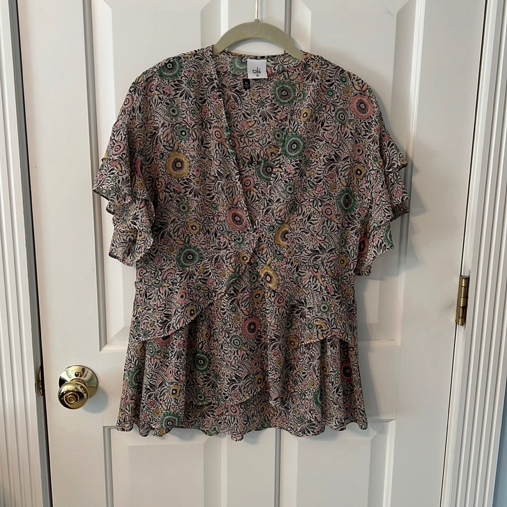 CAbi Floral Top XS